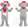 Gray Mouse Santa Mascot Costume