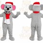 Gray Mouse Santa Mascot Costume