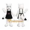 White Fox Cheerleader Mascot Costume White Fox Cheerleader Mascot Costume