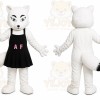 White Fox Cheerleader Mascot Costume