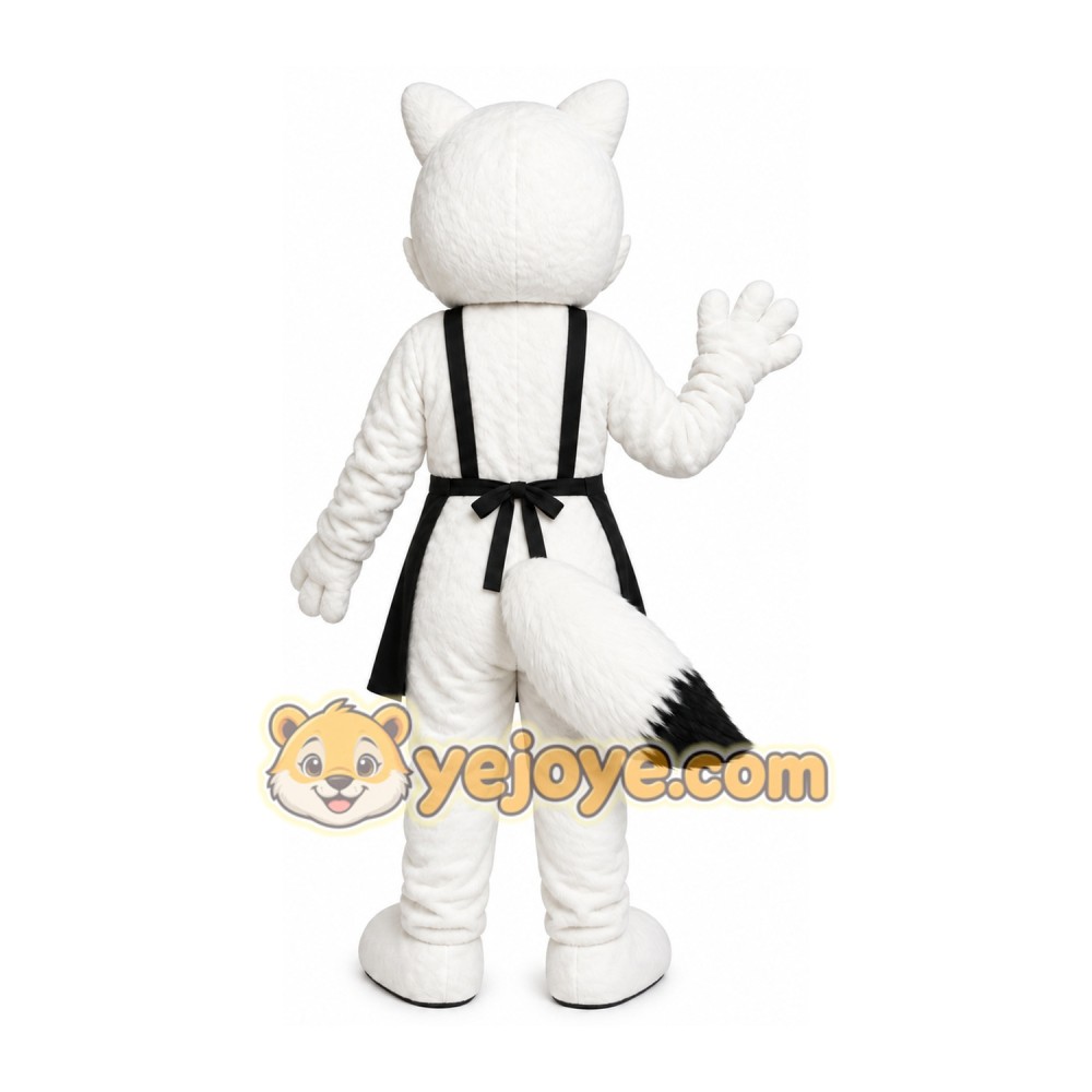 White Fox Cheerleader Mascot Costume White Fox Cheerleader Mascot Costume