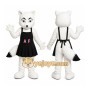 White Fox Cheerleader Mascot Costume