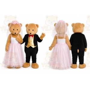 Bride Groom Bear Mascot Costume
