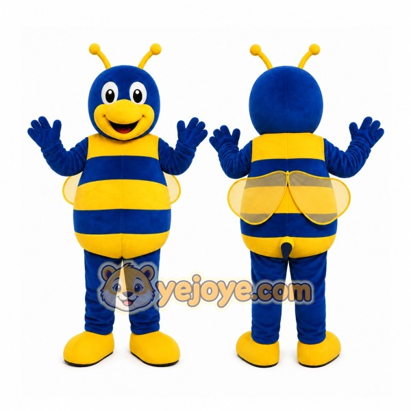 Blue Bee Mascot Costume