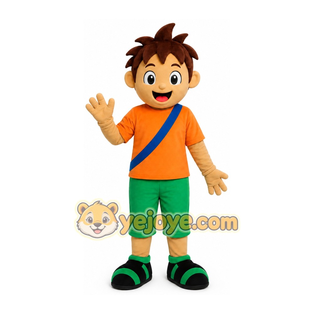 Adventure Boy Mascot Costume Adventure Boy Mascot Costume