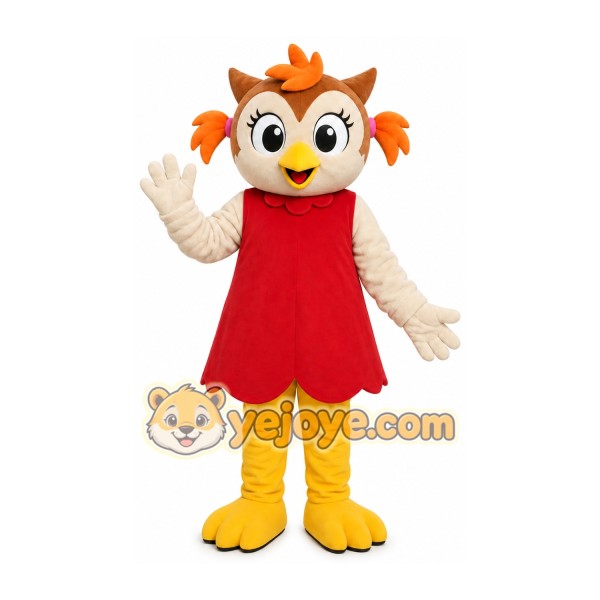 Orange Owl Girl Mascot Costume