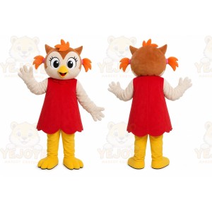 Orange Owl Girl Mascot Costume
