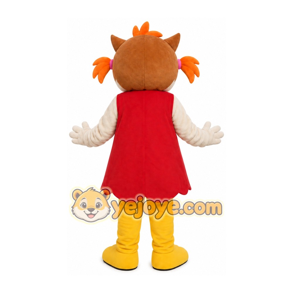 Orange Owl Girl Mascot Costume Orange Owl Girl Mascot Costume
