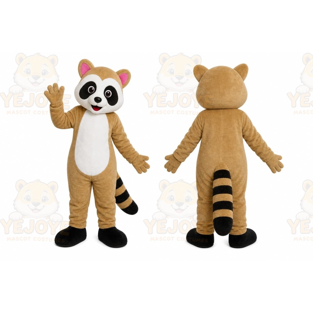 Tan Raccoon Mascot Costume