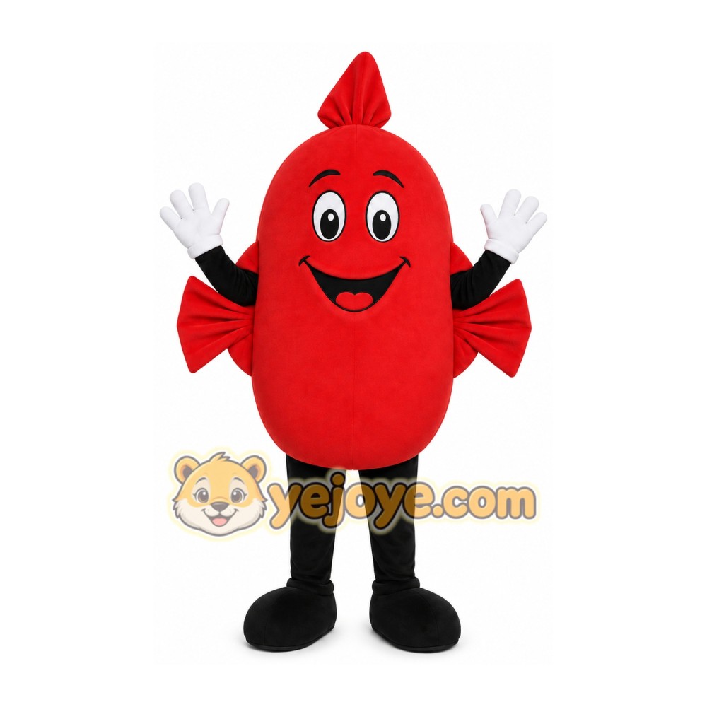 Red Drop Mascot Costume Red Drop Mascot Costume