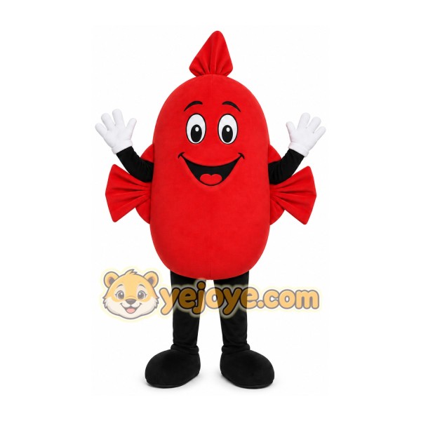 Red Wrapped Candy Mascot Costume