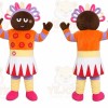 Orange Dress Girl Mascot Costume