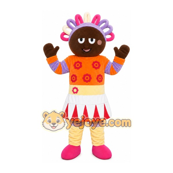 Orange Dress Girl Mascot Costume