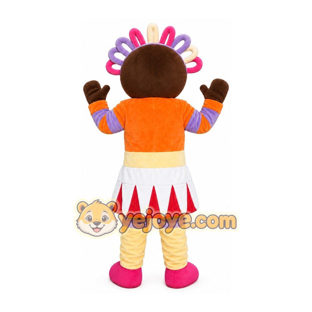 Orange Dress Girl Mascot Costume