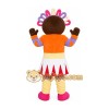 Orange Dress Girl Mascot Costume