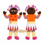 Orange Dress Girl Mascot Costume
