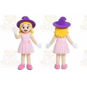 Purple Hat Girl Mascot Costume