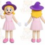 Purple Hat Girl Mascot Costume