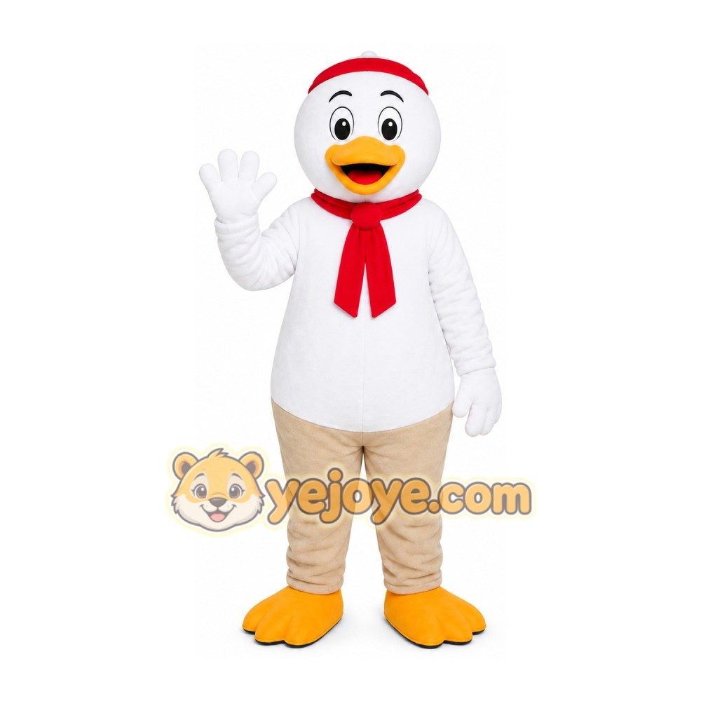 White Duck Scarf Mascot Costume