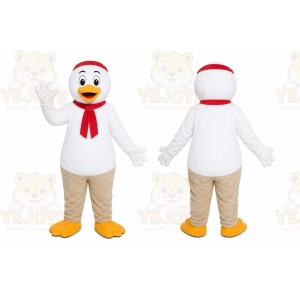 White Duck Scarf Mascot Costume