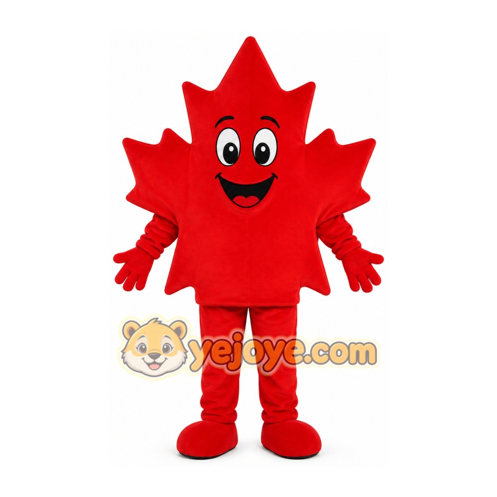 Red Maple Leaf Mascot Costume Red Maple Leaf Mascot Costume
