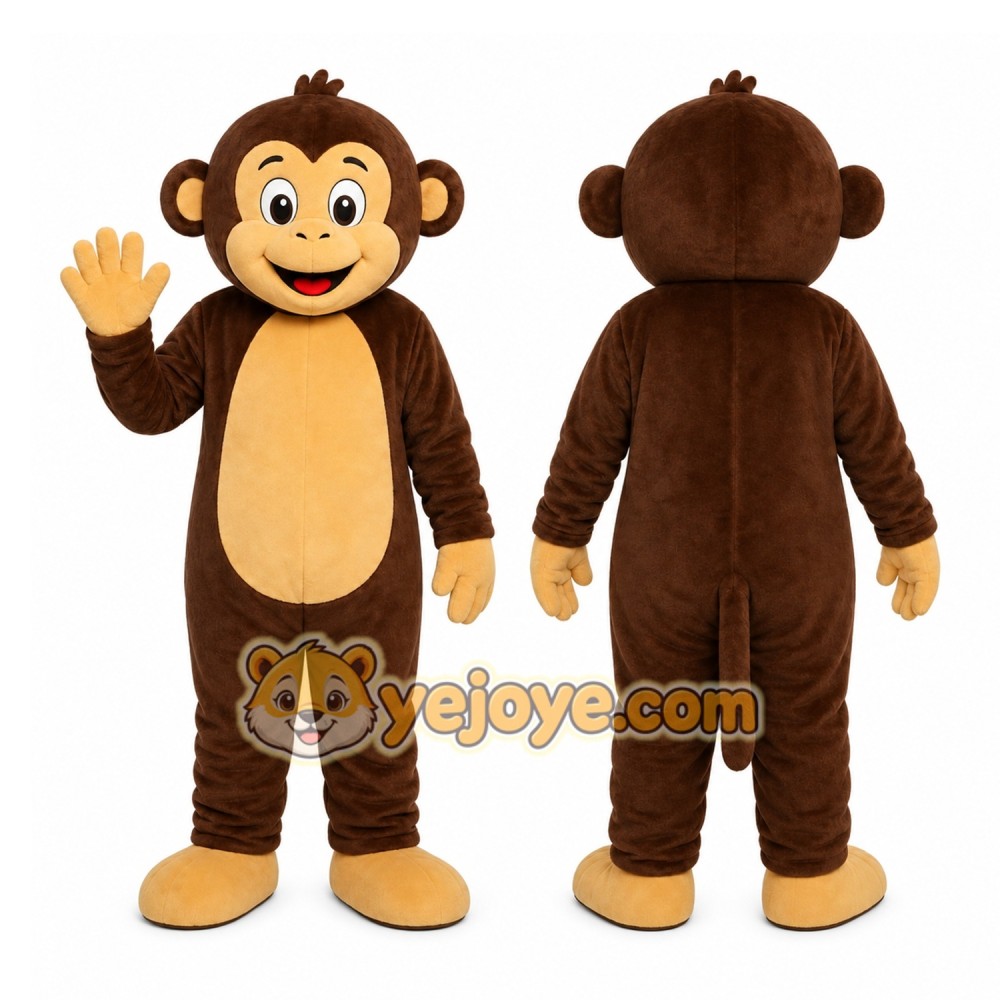 Brown Monkey Mascot Costume Brown Monkey Mascot Costume
