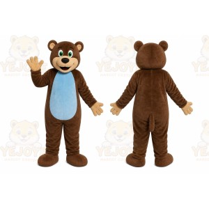 Brown Bear Blue Belly Mascot Costume