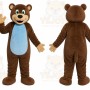 Brown Bear Blue Belly Mascot Costume
