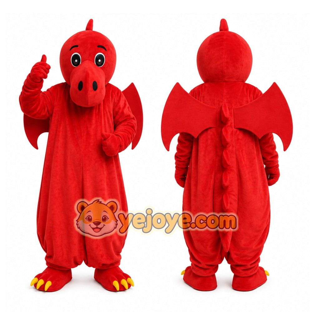 Red Dragon Mascot Costume Adult Plush Fantasy Character Suit Red Dragon Mascot Costume Adult Plush Fantasy Character Suit