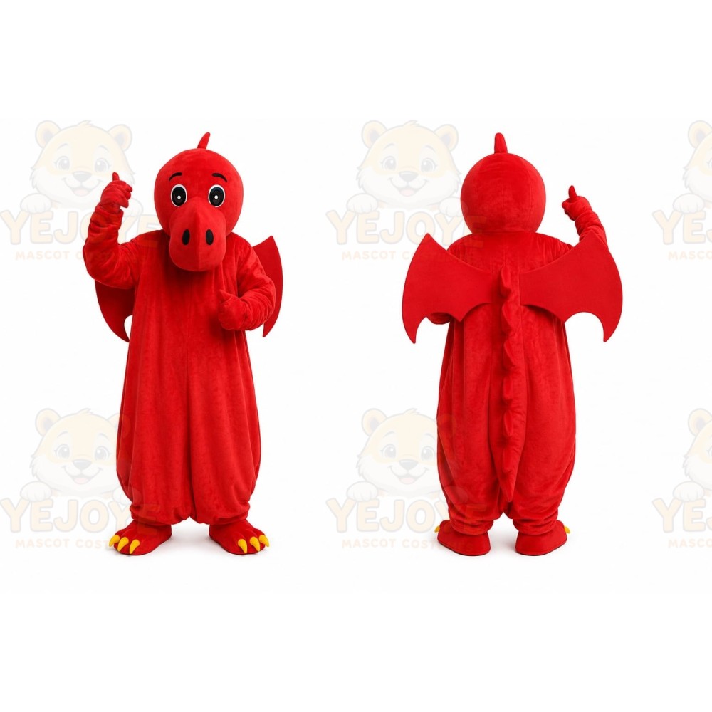 Red Dragon Mascot Costume Adult Plush Fantasy Character Suit