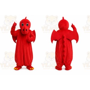 Red Dragon Mascot Costume Adult Plush Fantasy Character Suit