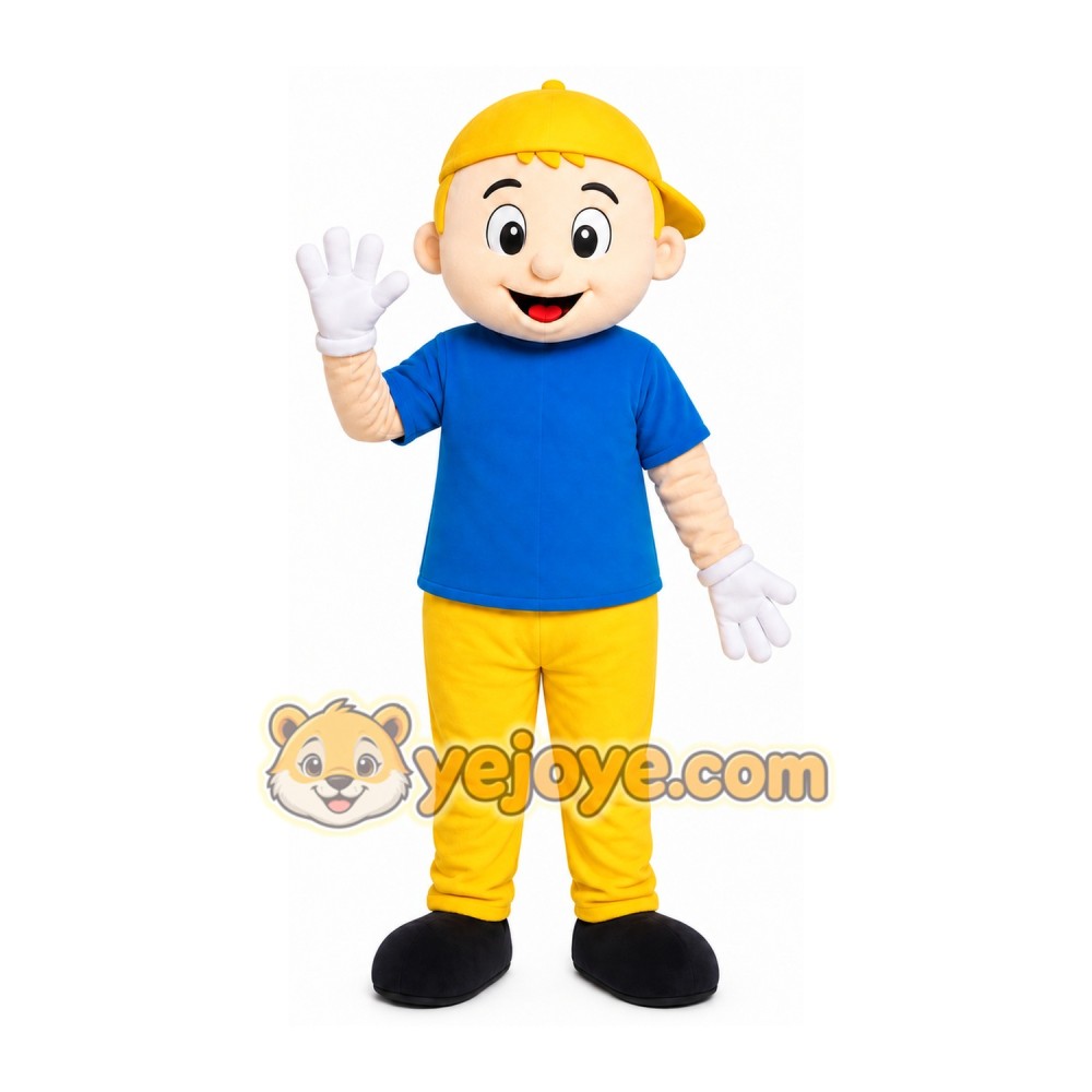 Blond Boy Mascot Costume Blond Boy Mascot Costume