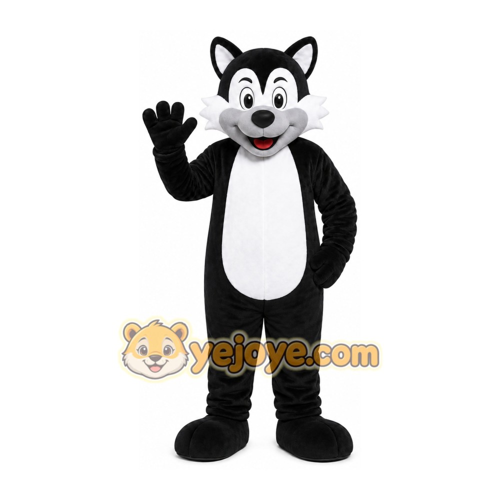 Black Wolf Mascot Costume Black Wolf Mascot Costume
