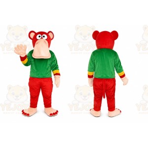 Red Green Monkey Mascot Costume