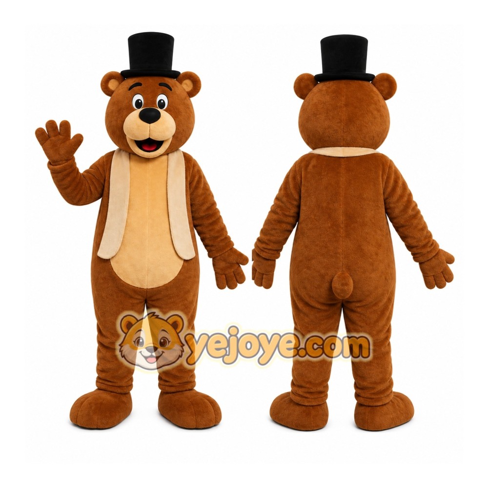 Top Hat Bear Mascot Costume Top Hat Bear Mascot Costume