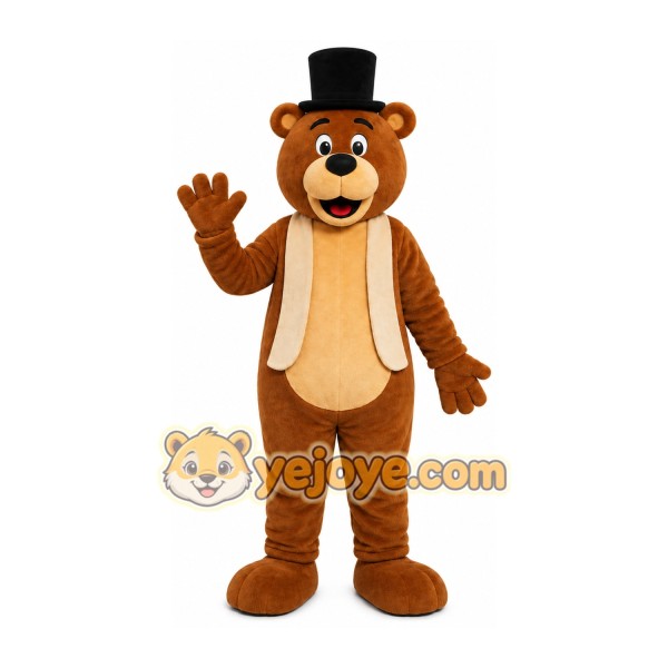 Top Hat Bear Mascot Costume