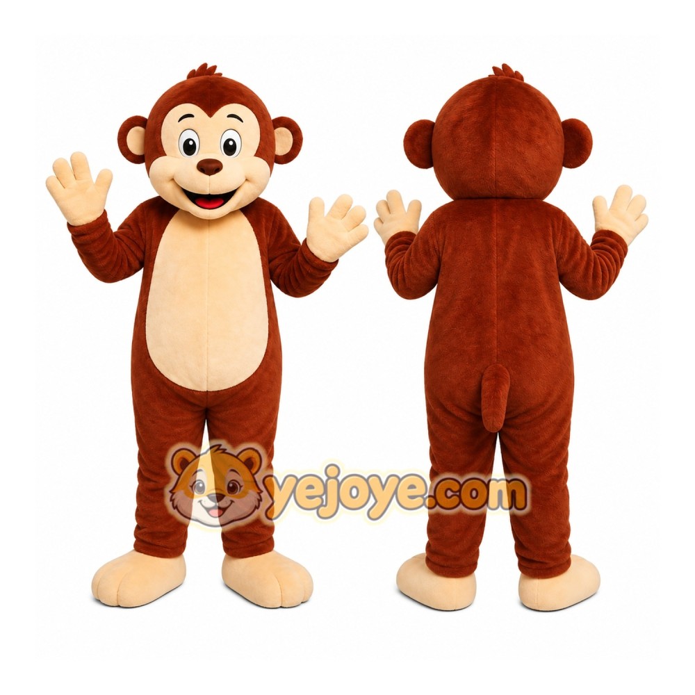 Brown Monkey Mascot Costume Brown Monkey Mascot Costume