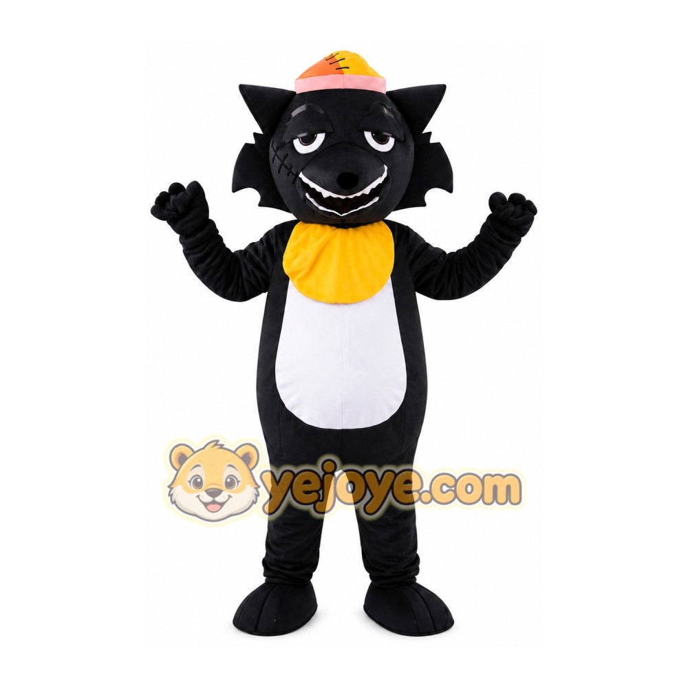 Black Big Bad Wolf Mascot Costume Black Big Bad Wolf Mascot Costume