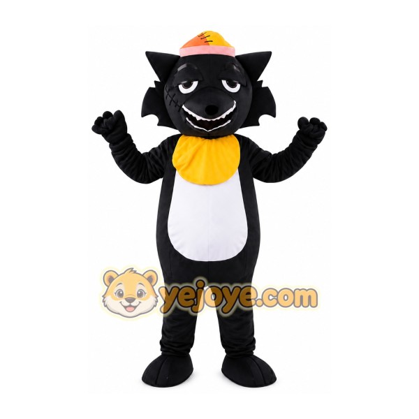 Black Big Bad Wolf Mascot Costume Black Big Bad Wolf Mascot Costume