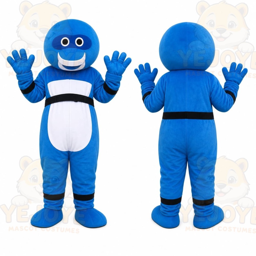 Blue Round Monster Mascot Costume