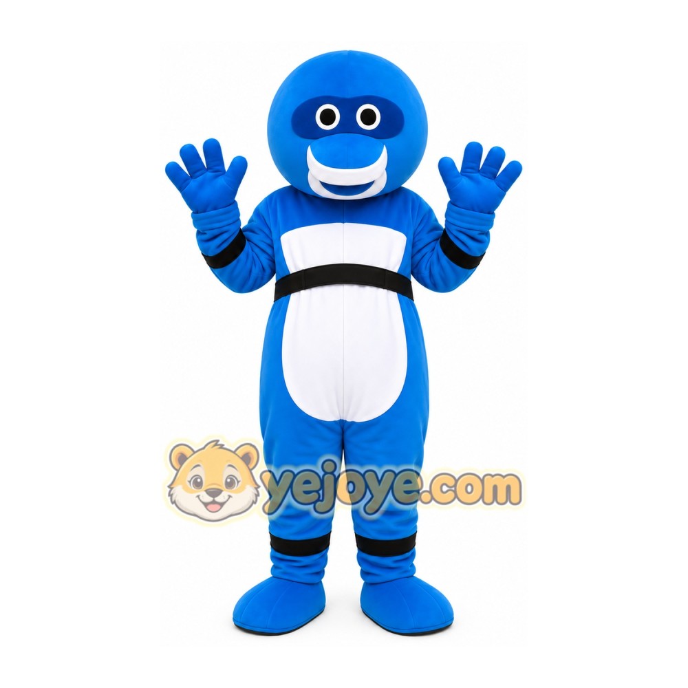 Blue Round Monster Mascot Costume