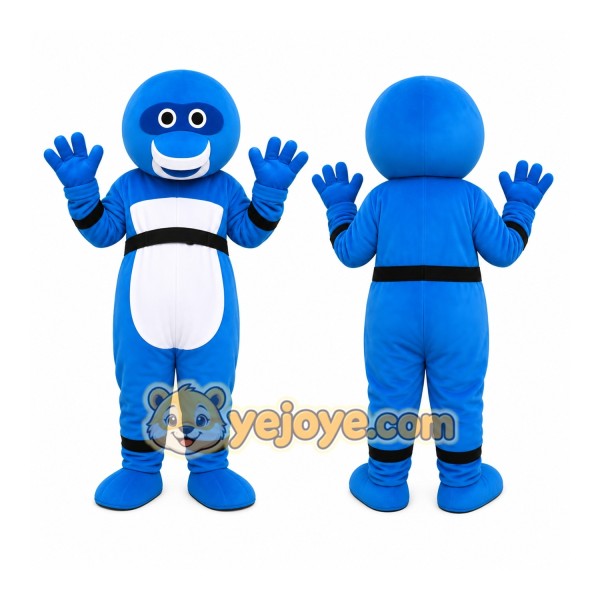 Blue Round Monster Mascot Costume