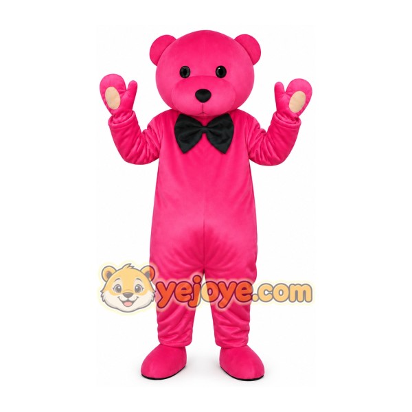 Pink Bear Bow Tie Mascot Costume