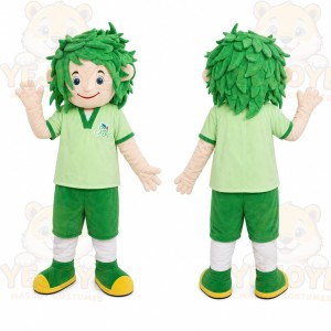 Green Hair Boy Mascot Costume