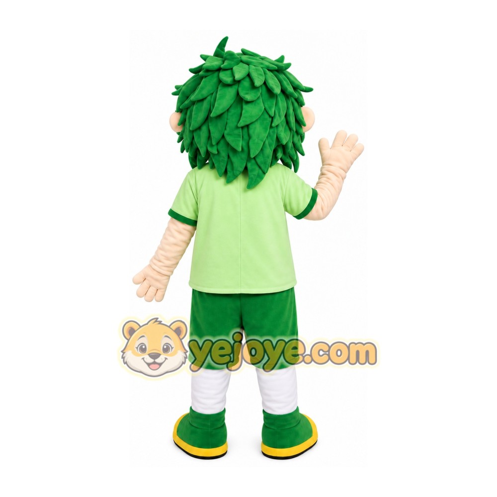 Green Hair Boy Mascot Costume
