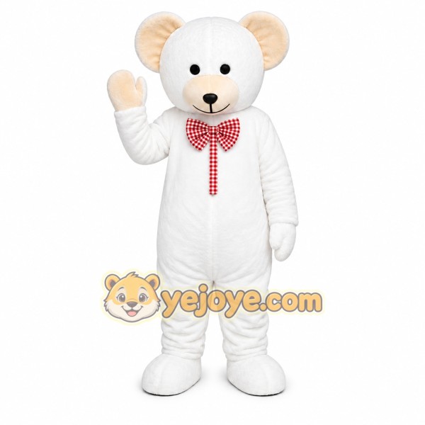 White Teddy Bear Mascot Costume