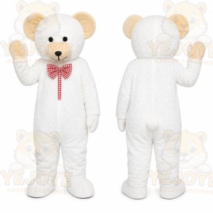 White Teddy Bear Mascot Costume