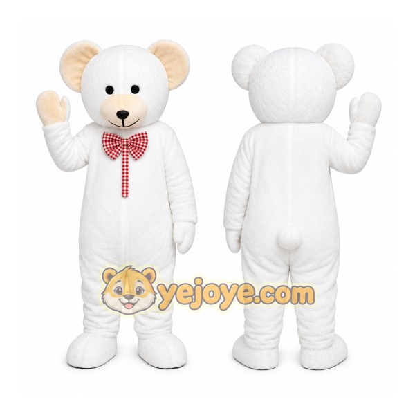 White Teddy Bear Mascot Costume