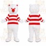 Striped Shirt Polar Bear Mascot Costume