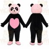 Black Panda Heart Mascot Costume